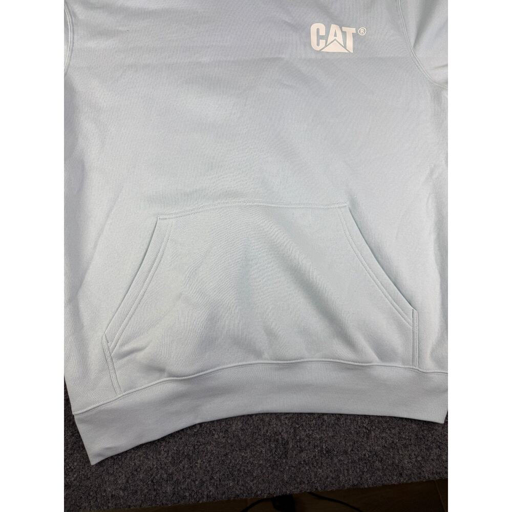 NWT Caterpillar CAT Men's Light Blue Skyway Logo Pullover Hoodie Sweatshirt XL - Picture 6 of 8